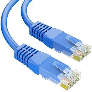 Syston Cat6e Ethernet Internet Cable Patch - 100 FT Blue, 600MHz 23AWG 4pr UTP Solid Bare Copper Wire Indoor/Outdoor PoE PC Laptop, CMR Riser-Rated Sunlight Resistant RoHS Compliant UL ETL Certified