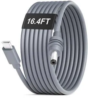 ADINEL Starlink Mini USB C to DC Power Cable 16.4 FT/5 M Starlink Mini Cable 100W USB Type-C Input to DC Barrel Jack Charging Cord Waterproof Work with 100W+ PD Source 18AWG