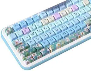 Daisy Theme keycaps 158 Key PBT keycaps MDA Custom keycap Set is Suitable for 61/87/104/108 Cherry MX Switch and Other Mechanical Keyboards