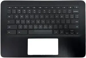 Partsatoz Laptop Palmrest Upper Case Top Cover with US Keyboard Replacement for HP Chromebook 14 G7 TPN-Q255 M47207-001 - Black