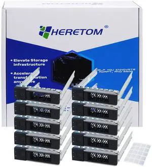 10-Pack Hard Drive Tray Caddy 3.5 HDD SSD Caddy X7K8W 0X7K8W Hard Drive Bracket Compatible for Dell PowerEdge 16th/15th/14th Generation R440 R540 R640 R740 R750 R7525 R650 R660 R760 R760xs R7625 T560
