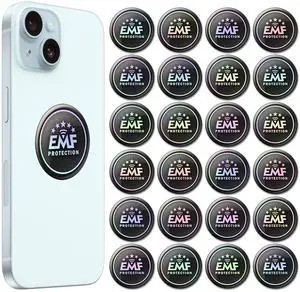 EMF Stickers for Cell Phones/Laptops/Tablets/All Electronic Devices - Slim Design - Supported by Japanese Technology - 1.1 Inches Circle - (24 Pcs)