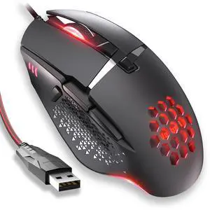 Varbmt C303 Gaming Mouse - 12800DPI Precision, Silent Click Tech, Compatible with iPad/PC/Mac