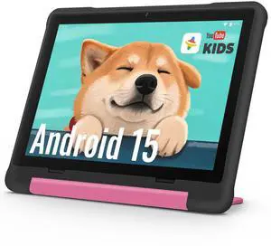 UEMXDOX Kids Tablet, 2025 Android 15 Tablet for Kids Age 3+, 8GB+64GB, Expandable to 512GB, 10" Touch Screen with Case, WiFi 6, BT5, Pre-Installed Parental Controls, Kids Space, Family Link (Black)