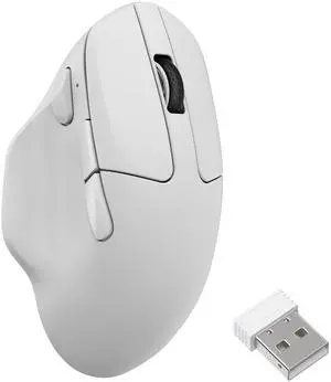 Keychron M7 8K Wireless Mouse, 30K DPI Optical Computer Mice, 2.4 GHz/Bluetooth/Wired with Macro Button 66g Lightweight Ergonomic, Up to 140 Hours Worktime for Laptop macOS/Windows - White
