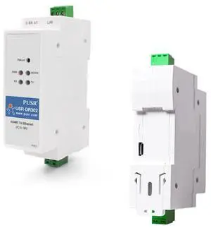PUSR Din Rail RS485 to Ethernet Converter Modbus RTU to TCP Modbus Gateway Transmit Data transparently Between TCP/IP and RS485 User-Defined Webpage USR-DR302