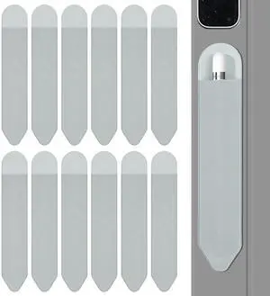 XLDLQU 12 Pack Pencil Holder Case Sticker Fit Apple Pencil (1st and 2nd Gen), Durable Use Elastic Pocket Adhesive Sleeve Pouch for iPad 8.3/9.7/10.2/10.5/11/12.9 Inch (12PACK Grey)