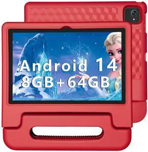 ITDULCET Kids Tablet, 10 inch Android 14 Tablet for Kids, 8GB RAM 64GB ROM Octa-Core Fast-Charging Battery Toddler Tablets with Shockproof Case, Bluetooth, WiFi, Parental Control, Dual Camera, GPS