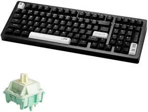 MONSGEEK M2 V5 VIA Aluminum Mechanical Keyboard Quick Release Tri-Mode Gaming Keyboard with 8000 mAh RGB Hot-swappable Black Piano, Pre-lubed Cilantro Switch