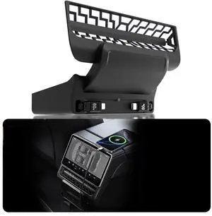 DGXWLLW USB Hub for Tesla Model Y Juniper 2025 2026 Model 3 Highland 2024 2025, 120W Dual Type-C Rear Vent Air Outlet Expansion Cover Fast Charger Center Console Docking Station with Retractable Cable