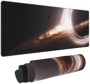 Lalamelody Interstellar Gargantua Black Hole Mouse Pad XXL Large Extended Computer Full Desk Pad 35.4x15.7 inch Computer Mouse Mat Keyboard for Home Office Gaming