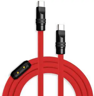 chubbycable Black Chubby Pro - Samurai Cable 240W USB-C Cable Silicone Fast Charging USB C Charger Cord Compatible with iPhone 16/15 Series iPad Galaxy Series, Red, Type-C to Type-C, 6.6FT
