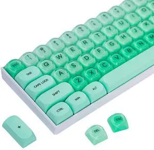 Guffercty kred Green Cute Jelly Liquid Foundation Keycaps,132 PCS Custom PBT Keycaps HOA Profile Sweet Aesthetic for Keyboard (Green Liquid Foundation)