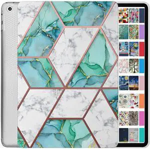 DuraSafe Cases for iPad 8.3 Inch Mini 6 Generation 2021 [ Mini 6th Gen ] A2567 A2568 A2569 Printed Lightweight Shock Absorbant Flexible TPU Protective Clear Case - Marble Green