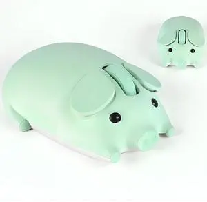 Wireless Mouse Cute Pig Bluetooth & USB Dual Mode Mice,Silent Portable Compact Green Fun Mice for Mac/PC/Laptop/Chromebook/Computer/Tablet/iPad/MacBook Air/Pro Travel Kids Girls Boys Women Men Gift