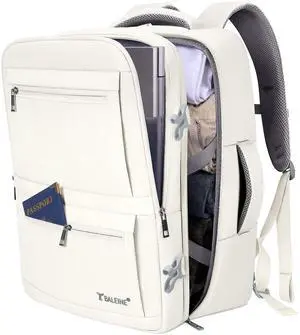 BALEINE Travel Backpack for Women Men, Large Sturdy Carry On Laptop Backpack Gifts for Business, Casual, Weekender, Hiking (Large, Beige)