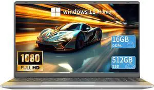 XISEZIUO 15.6" Business Laptop 16GB RAM 512GB SSD - Full HD 1080P IPS Display Backlit Keyboard Fingerprint, N100 Processor Computer for College Student Home WiFi 5, Win 11