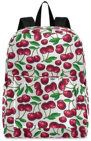 ZzWwR Retro Cherry Pattern Casual Polyester Laptop Backpack Large Daypack for Business Sport Travel School Bookbags