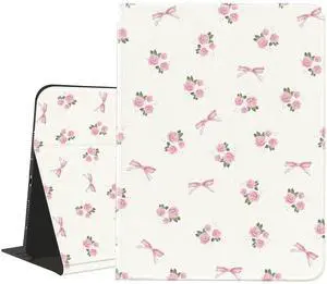 JOYLAND Floral Bowknot Case for iPad Air 13" (M3/M2)/12.9 Inch iPad Pro(2018/2020/2021/2022) with Pencil Holder Multi-Angle Viewing Folio Stand Leather Cover Auto Sleep/Wake Aesthetic Case for Girls