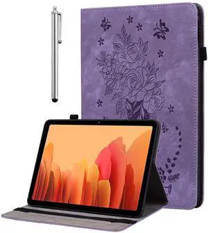 KEFBWAO Case for Amazon Kindle Fire HD 8 & Fire HD 8 Plus Tablet (12th Generation/10th Generation, 2024/2022/2020), Multi-Angle PU Leather Cover with Stylus Holder for Fire HD 8 Tablet Case, Purple