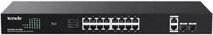 Tenda TEG1120P-16-250W, 16 Port Gigabit PoE Switch Compatible with IEEE 802.3af/at Devices, Rack Mountable, Unmanaged PoE+ Switch with 16 Port PoE+@230W & 2 RJ45 Ports & 2 SFP Slots