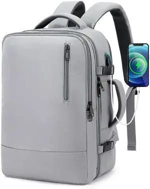 TANTOMI Travel Backpack for Women Men, 15.6 Inch Laptop Backpack Flight Approved, Small Carry-On Bags with USB Charging Port & Shoe Pouch, 20l Casual Daypack for Weekender Work Business, Dark Grey