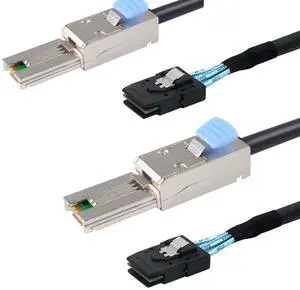 Heretom 2pcs External Mini SAS 28AWG Male 26Pin SFF-8088 to Internal Mini SAS Male 36Pin SFF-8087 Data Cable 1M 3.3feet
