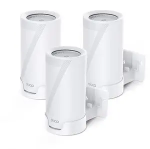 XLTTYWL Deco WiFi 7 Wall Mount Kit, Deco BE65-5G/BE67/BE75/BE85/BE95/BE17000/BE22000/BE33000 Router Mount Bracket &Cable Caddy for TP Decos 7 Tri-Band WiFi 7 Mesh System (White, 3 Pack)