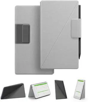 Case for Remarkable Paper Pro Move 7.3" with Multi-Angle Stand, 1:1 Fit Smart Folio Cover with Auto Wake/Sleep | Premium Mosaic Weave Cover | Microfiber Lining | Strong Magnet(Z-Grayish White)