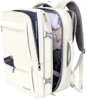 BALEINE Travel Backpack for Women Men, Large Sturdy Carry On Laptop Backpack Gifts for Business, Casual, Weekender, Hiking (XL, Beige)