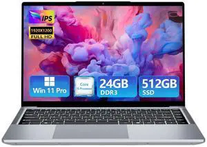 Laptop-Core i5, Gaming-Laptop Up to 3.60GHZ, Computer Laptops for 24GB RAM 512GB SSD, Business Laptop Full HD 1920X1200 Display 180 Angle Opening WIFI 5 Win 11 Pro HDMI & USB-A 100W HD Front Camera