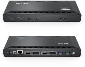 WAVLINK Universal USB C Laptop Docking Station Dual Monitors 5K/4K@60Hz with 65W Host Charging for Thunderbolt 4/3, USB-C Windows, Mac, Chrome, Ubuntu 20.04,22.04(2HDMI, 2DP, 6USB 3.0, 1Gbps Ethernet