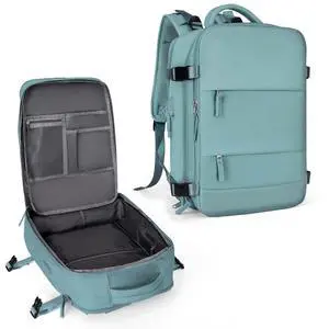 coowoz Large Travel Backpack For Women Men,Carry On Rucksack Flight Approved,Hiking Backpack Waterproof Outdoor Sports Casual Daypack Fit 15.6 Inch Laptop Compartment (Blue)