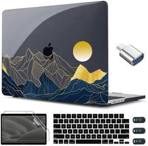 CISSOOK Compatible with MacBook Air 13.6 Inch Case A3240 A3113 A2681, Laptop Hard Shell Mountain Sunshine Cover with Keyboard Cover for MacBook Air 13 M2 M3 M4 Release 2022 2024 2025