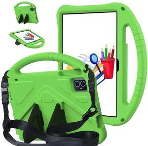 YRH for Tmobile Revvl Tab 2 Case (2025), Kids EVA Shockproof Cover with Shoulder Strap for T-Mobile Revvl Tab 2 Tablet (Green)