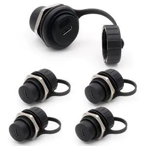 PENGLIN 5PCS Waterproof USB C 3.1 Panel Mount Coupler, Type C Female to Female Extension Adapter for PC, Laptop, Power Bank, Smartphones, Tablets