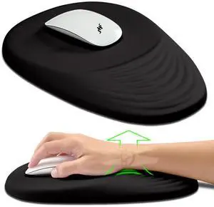 Hokafenle Ergonomic Mouse Pad Wrist Support, Terraced Slope Carpal Tunnel Wrist Pad for Mouse with Unibody Memory Foam, Wrist Rest Pain Relief Mousepad (Dark Night, 11.8x7.9 in)