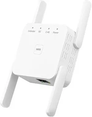 Quxas 1200mbps WiFi Extender.WiFi Repeater.Universal Ethernet Adapter: Dual-Band WiFi Bridge with Bridge, Client, AP Modes, Converts Wireless to Wired, for PCs, Printers, TVs, Consoles.