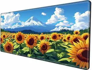 Large Mouse Pad 48x24 Desk Matt for Desktop Gaming Mousepad Sunflower Computer Mat 4XL Huge Desk Pad Oversized Giant Mouse Mat for Girl Women Office Work
