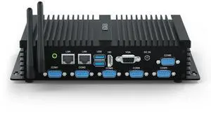 Industrial PC Fanless Mini PC Core i7 8550U, Win11 pro Micro PC 32G RAM 512G SSD, 6xRS232 COM, HD/VGA Dual Display, 6xUSB, WiFi, BT 4.2, 3G/4G SIM Slot, Linux Mini PC Dual 2.5gb LAN, Auto Power ON