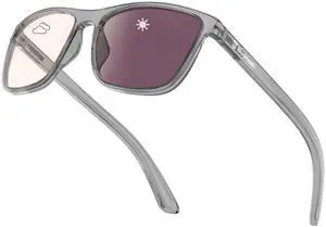 Bloomoak Rose Tinted Photochromic Migraine Relief Glasses, FL- Flex Pink Light Sensitivity Glasses for Fluorescent LED Glare, Photophobia, Eye Strain