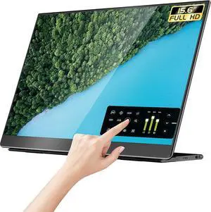 EHOMEWEI L11 Portable Touchscreen Monitor, 15.6 Inch FHD IPS Display, 10-Point Touch, USB-C HDMI, 1080P HDR L-Series Portable Monitor for Gaming