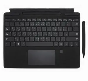 English and Arabic Pro 11 Bilingual Signature Keyboard with Slim Pen 2 Compatible with Microsoft Surface Pro 9 10 11 Keyboard Slim Pen, Black
