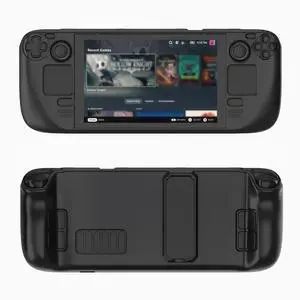 Nexytrix Steam Deck Case for LCD/OLED, Protective Cover with Adjustable Kickstand, 360° Full Body Protection, Anti-Scratch & Anti-Fall, Slim PC Hard Shell for Gaming & Travel Use-(Ink Black)