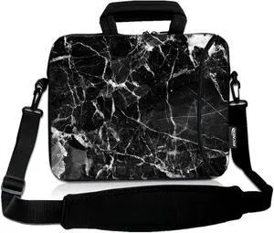 RICHEN 17 inch Laptop Shoulder Bag Carrying Case with Handle Fits 15.6/16/17/17.3/17.4 inch Laptop Notebook (16-17.3 inch, Black Marble)