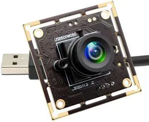 5MP USB Camera Module, 2.1mm Wide Angle Lens - 2592x1944 CMOS Sensor, Plug & Play Industrial Webcam for Machine Vision, Inspection, Monitoring - Compatible with Windows, Linux, macOS, Raspberry Pi