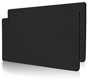 ALOANES 2PCS Waterproof Mouse Pad with Durable Stitched Edge, Large Gaming Keyboard Pad, Non-Slip Rubber Base Mouse Mat, Desk pad for Gamer, Office & Home, Black Mousepad 31.5''x 11.8''x 0.12''