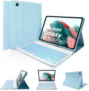 LAMA Backlit Keyboard Case for Samsung Galaxy Tab A8 10.5" Case with Keyboard, Detachable Wireless Keyboard Case with S Pen Holder for Galaxy Tab A8 10.5" 2021 (SM-X200/X205/X207), BL