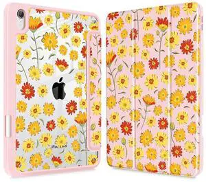 May Chen Slim Case for iPad mini 7 (A17 Pro, 7th Generation) 2024 / iPad mini 6 (6th Gen) 8.3 Inch, [Built-in Pencil Holder] Shockproof Cover Clear Clear Back Shell Auto Wake/Sleep, Ditsy Floral
