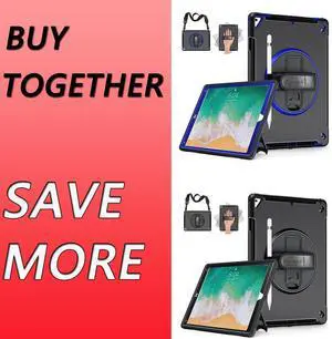 Miesherk Case for iPad Pro 12.9 2nd Generation 2017 & 2015 1st Generation 2 Per, Black&Blue